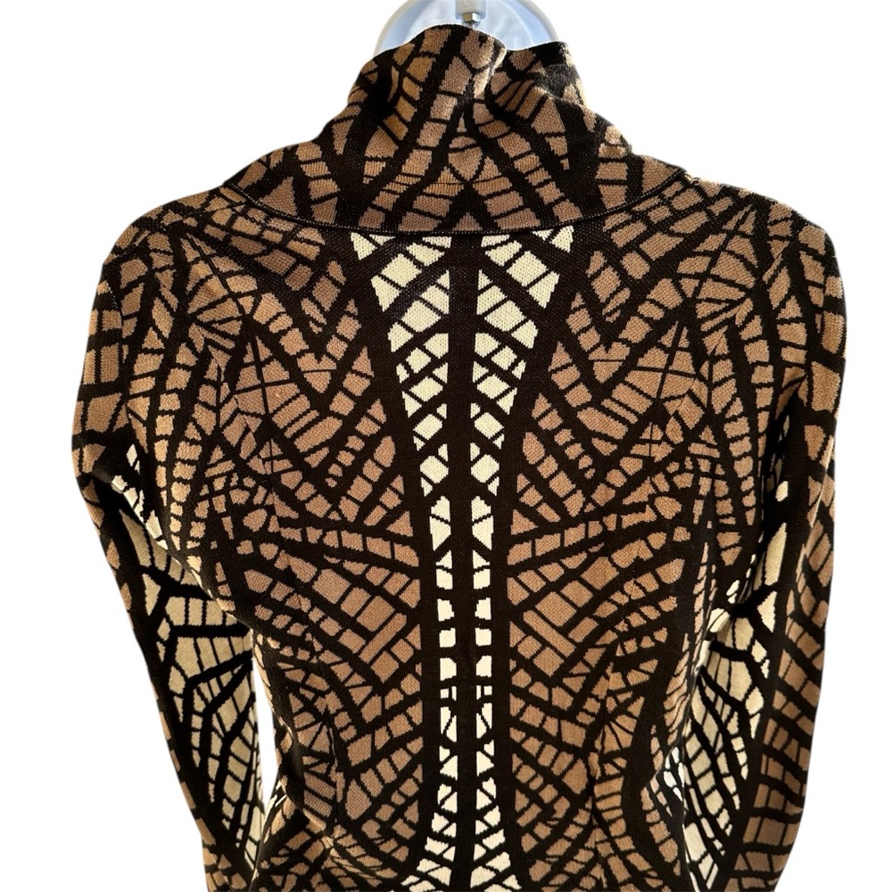 BCBGMaxAzria Abstract Pattern Silk and Wool Blend Sweater Jacket - Picture 5 of 13